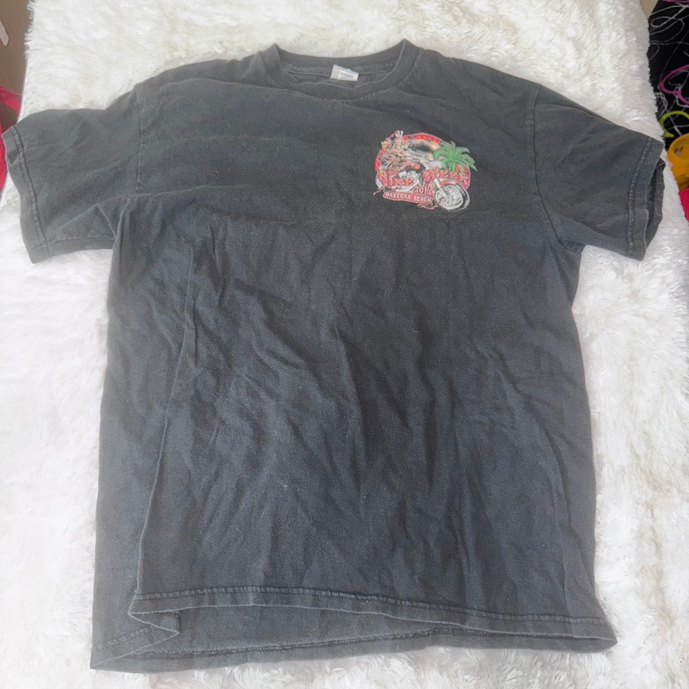 Daytona Beach Bike Week 2012 T-Shirt Motorcycle Graphic‎ Black Mens L